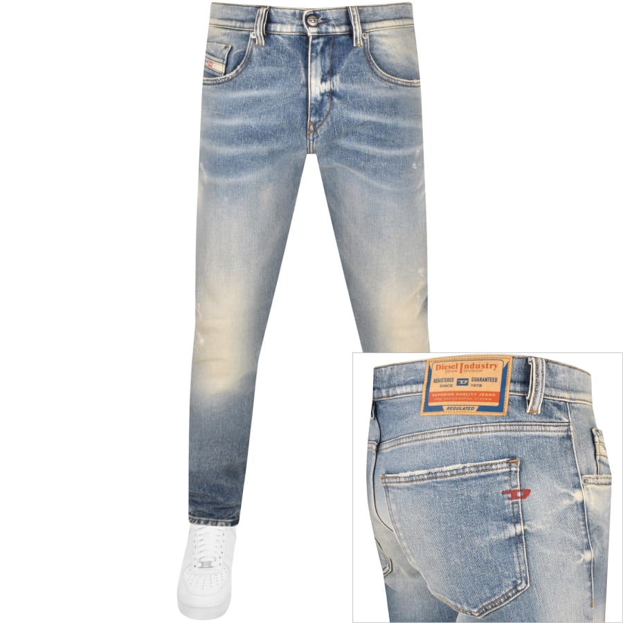 大特価!! Diesel D Strukt Slim Fit Light Wash Jeans Blue | Mainline パンツ